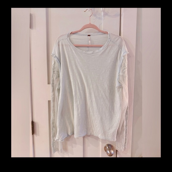 Free people lace and cotton tee - Picture 1 of 8